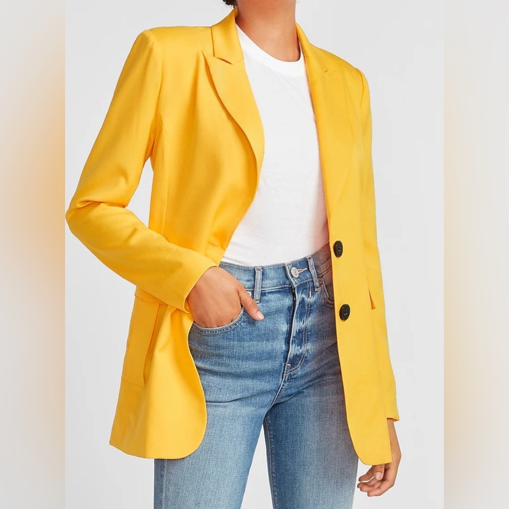 NWT Express x Lady gang limited edition yellow blazer.